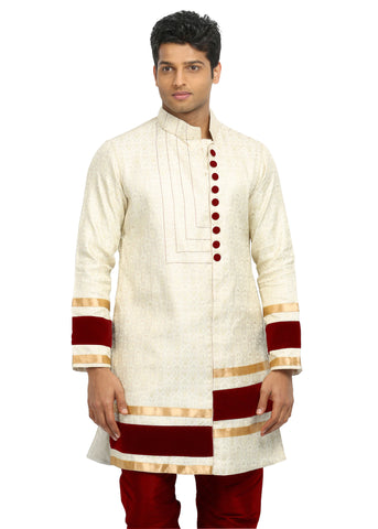 Image Title Beige Indian Wedding Kurta Pajama for Men