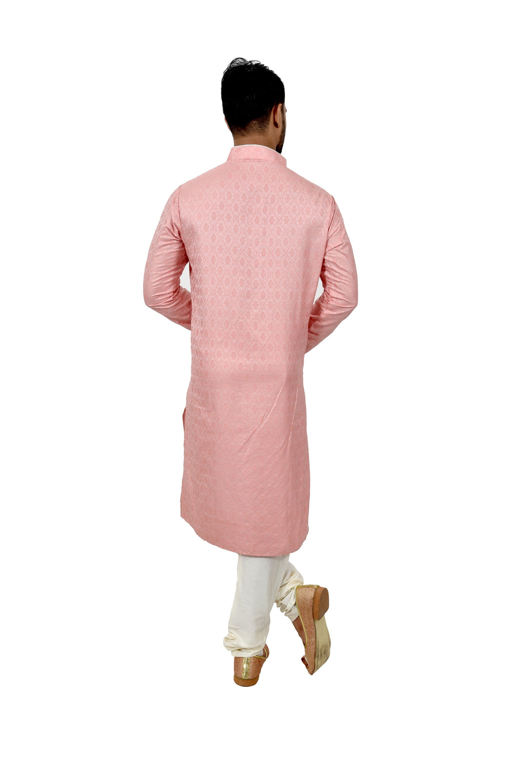 Image Title Indian Traditional Brocade Silk Cotton Candy Kurta Pajama for Men