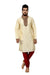 Indian Traditional Brocade Silk Cream Kurta Pajama for Men