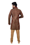 Image Title Indian Traditional Brocade Silk Multicolour Kurta Pajama for Men