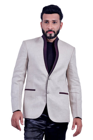 Image Title Perfectly Fitted Wheat Blazer for Men
