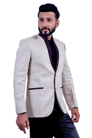 Image Title Perfectly Fitted Wheat Blazer for Men