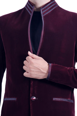 Image Title Dark Burgundy Blazer for Men