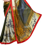 Image Title Sensational Crepe Silk Designer Hand Painted Saree Sari - D-301