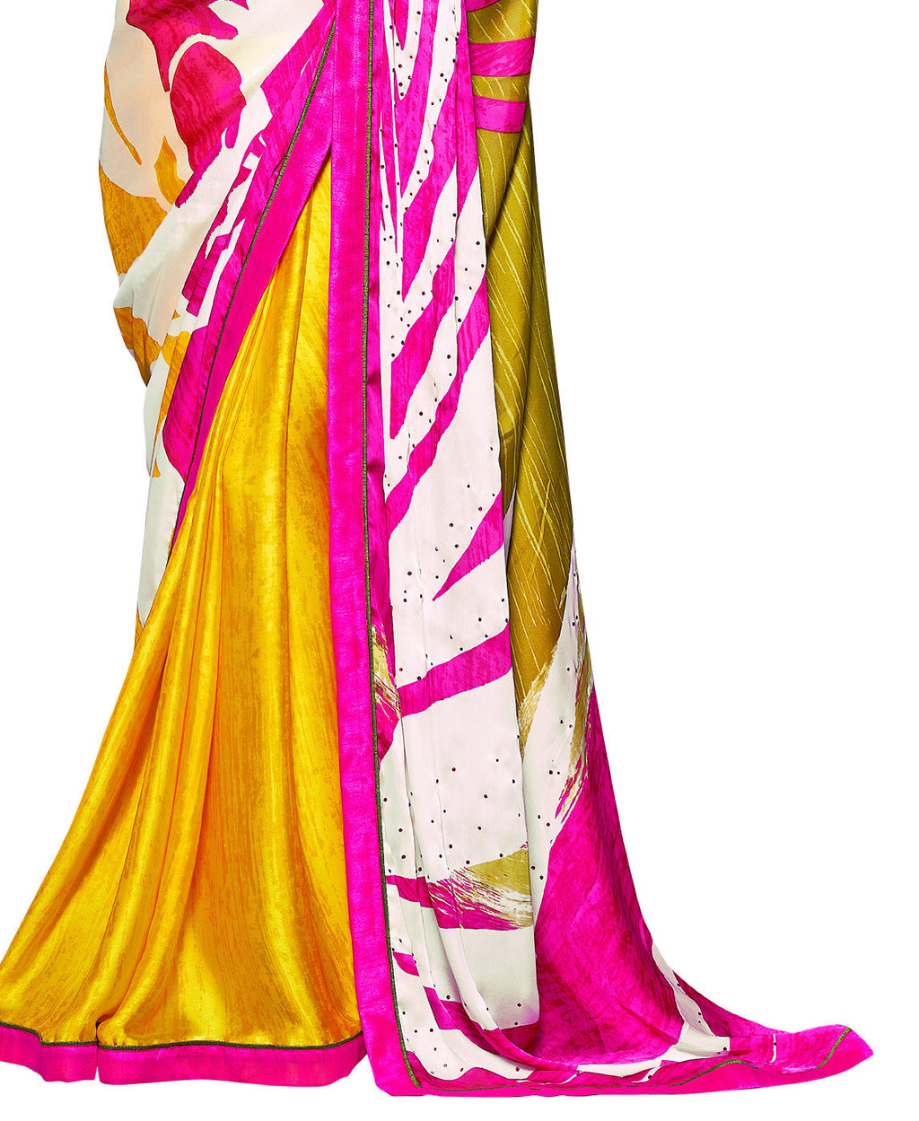 Image Title Mystical Designer Crepe Satin Iconic Sari Saree D-304