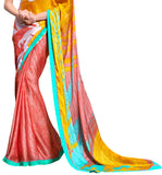 Image Title Digital Print Sensual Crepe Silk Saree Sari D-304