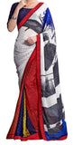 Image Title Digital Print Exclusive Crepe Silk Red Georgette Saree Sari D-307