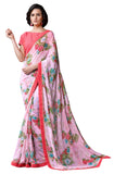 Image Title Rose Print Iconic Soft Georgette Indian Saree Sari D-311