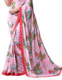 Image Title Rose Print Iconic Soft Georgette Indian Saree Sari D-311
