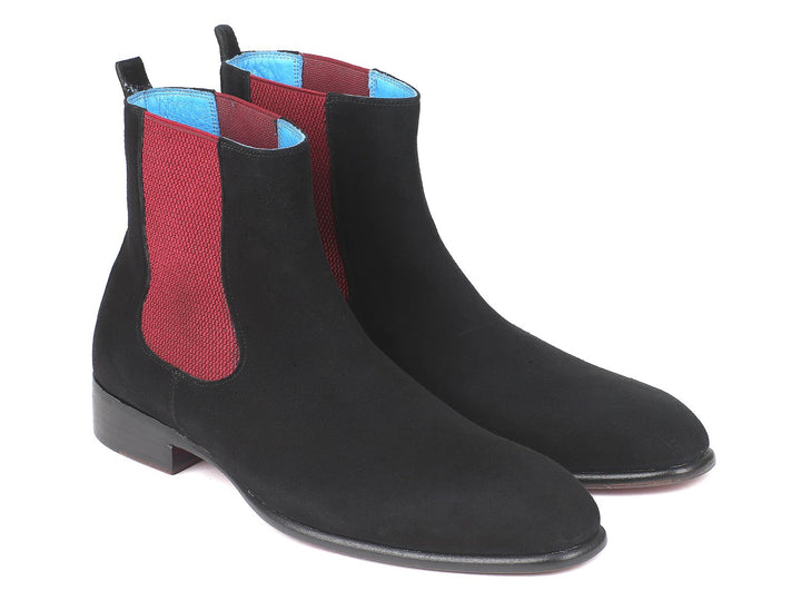 Paul Parkman Black Suede Chelsea Boots (ID#SD841BLK) Size 9-9.5 D(M) US