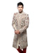 Modern Cream Brocade Silk Indian Wedding Sherwani For Men