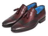 Image Title Paul Parkman Men's Wingtip Tassel Loafers Bordeaux Shoes (ID#WL34-BRD)
