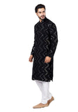 Designer Elegant Midnight Black Indo-Western Kurta Set – BL152960