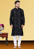 Designer Elegant Midnight Black Indo-Western Kurta Set – BL152960