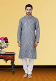 Designer Elegant Silver Grey Indo-Western Kurta Set – BL152961