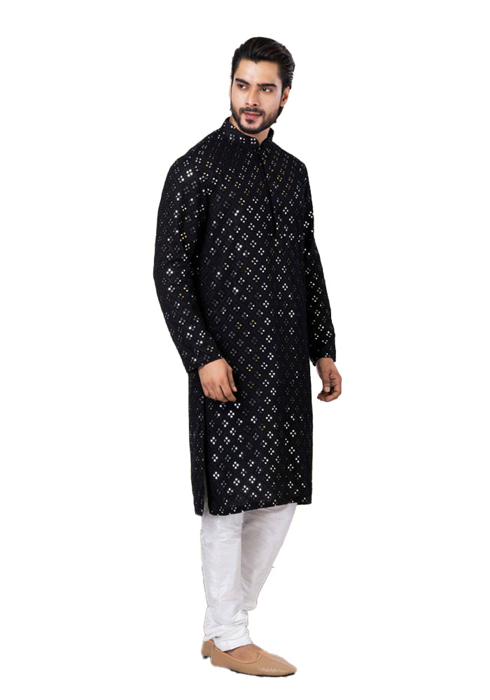 Designer Classic Midnight Black Patterned Kurta Set – BL152967