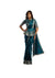 Ocean Aura Teal Satin One Minute Ready-to-Wear Sari with Sequins Embroidery & Peplum Blouse | SNTK-26602