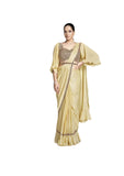 Golden Meadow Two-Tone Satin Silk One Minute Ready-to-Wear Sari with Stone & Bead Work | SNTK-26617