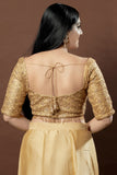 Gilded Opulence Sweetheart Neck Gold Saree Blouse