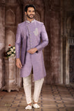 Designer Royal Lavender Embroidered Sherwani – BL2221