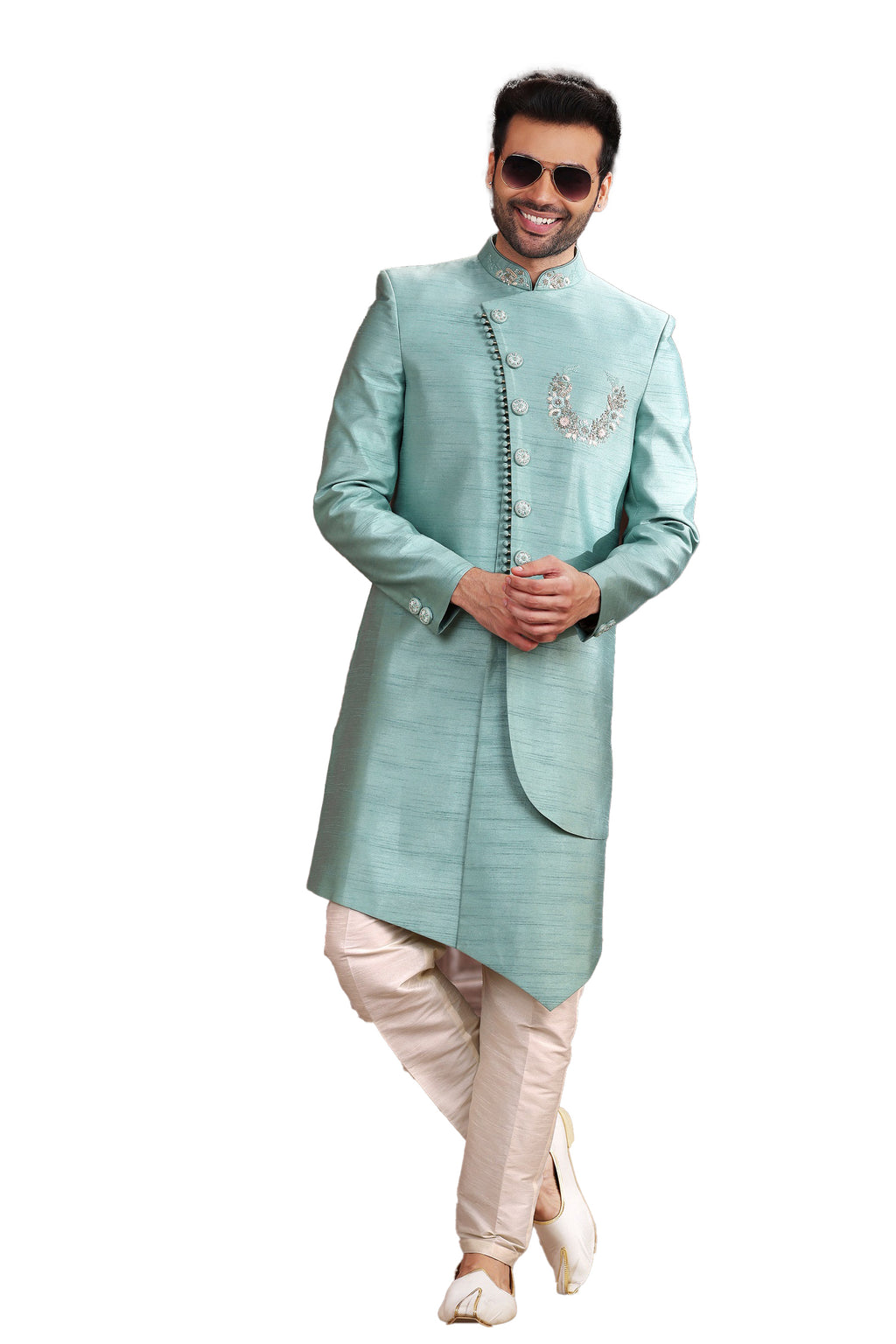 Designer Mint Green Regal Sherwani – BL2222