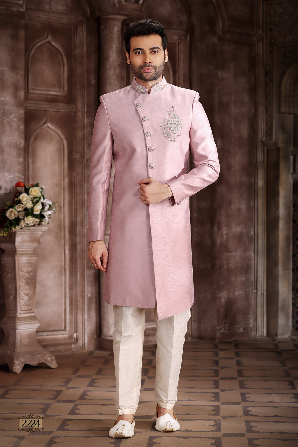 Designer Blush Pink Royal Sherwani – BL2224