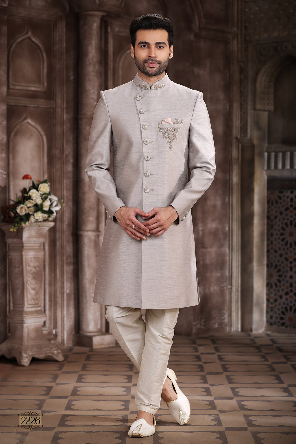 Designer Classic Beige Sherwani – BL2226
