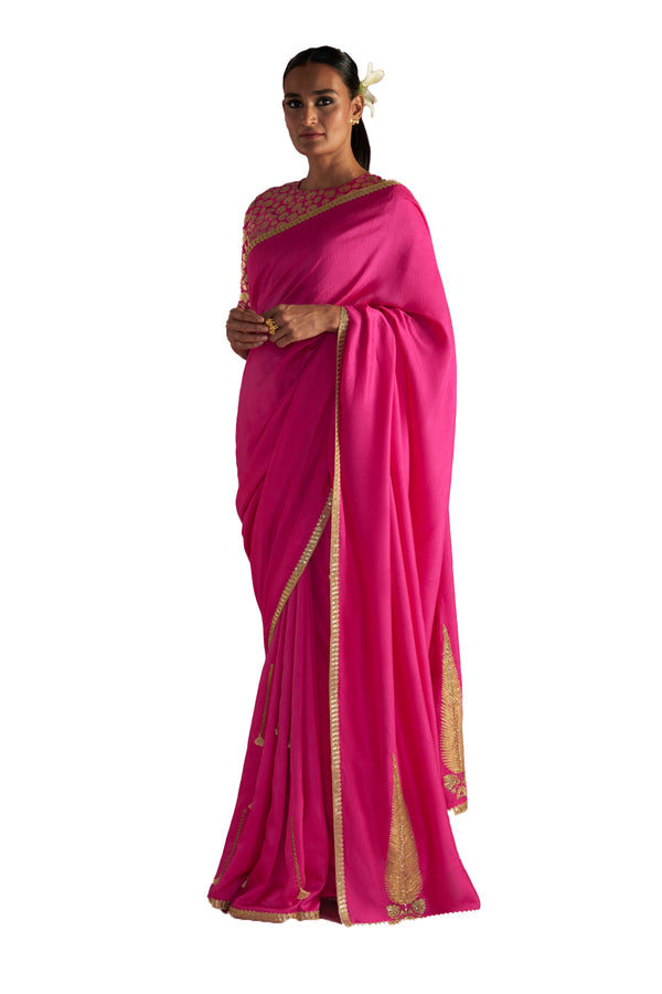 Masaba Magenta 'Paan-Patti' Saree