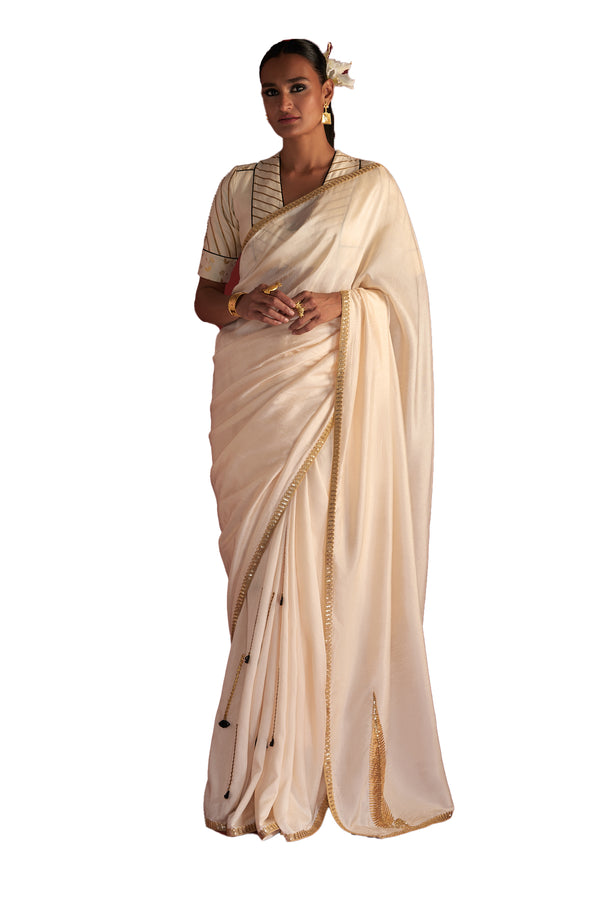 Masaba Ivory 'Paan-Patti' Sari