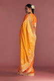 Masaba Orange Colour-Block Brocade Saree