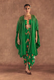 Masaba Green Nectar Cup Drape Skirt Set