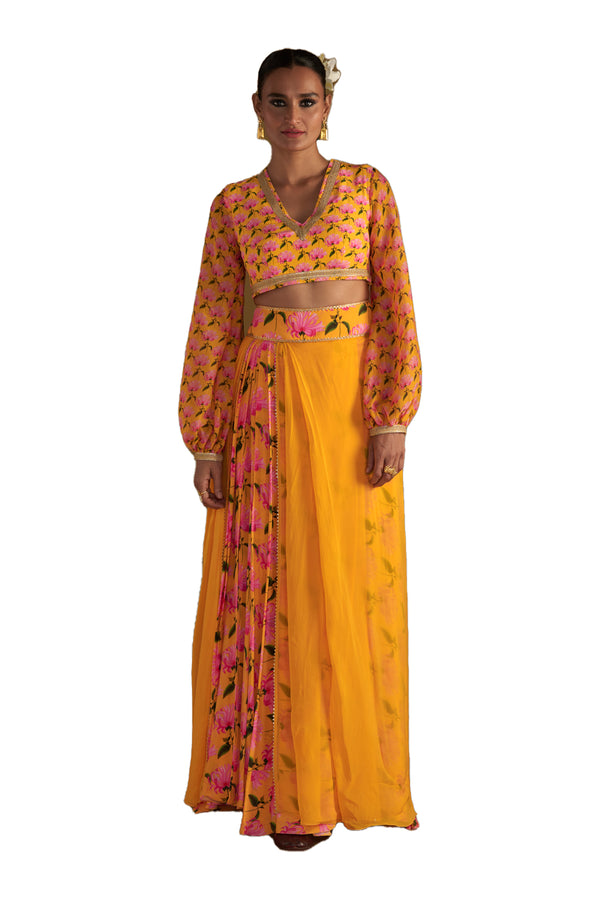 Masaba Sunshine Mist Layered Skirt Set