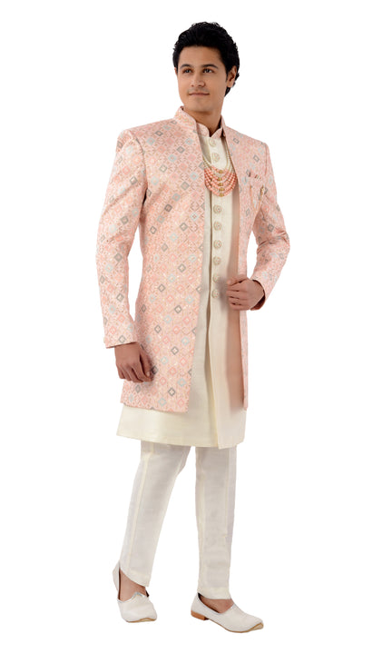 Supreme Multicolor Designer Indo Western Sherwani Set-RK1215