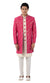 Designer Raspberry Heavy Georgette Jacket Style 3 Piece Sherwani Set-RK1223