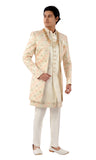 Regal Ivory Designer Lucknowi Indo Western Sherwani Set -Rk1227