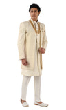 Aesthetic Cream And Gold Indo Western Sherwani Set-RK1228