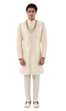 Appealing Designer Cream Indo Western Sherwani Set-RK1229