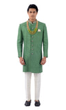 Graceful Green Designer Indo Western Sherwani Set-RK1231