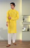 Designer Yellow Mirror Work Indo Western Kurta-RK4245