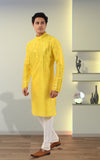 Designer Yellow Mirror Work Indo Western Kurta-RK4245