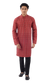 Designer Maroon Digital Print Cotton Indo Western Kurta-RK4257
