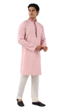 Designer Peachy pink Cotton Indo Western Kurta pajama for Men-RK4258