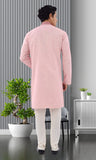 Designer Peachy pink Cotton Indo Western Kurta pajama for Men-RK4258