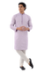 Designer Lavender delicately striped soft cotton Indo western kurta-RK4259