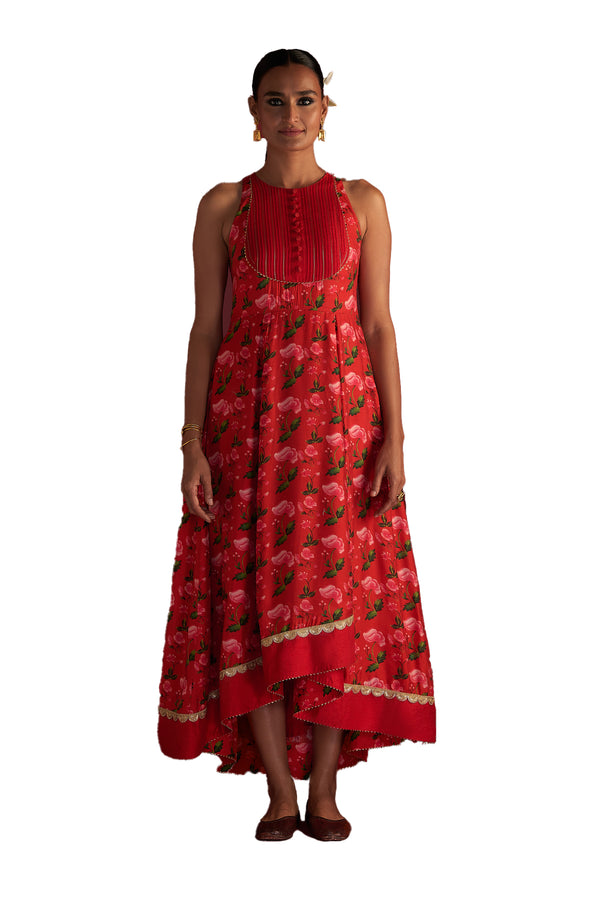 Masaba Red Rain Lily Kurta Dress