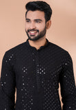 Designer Elegant Black Sequin Embroidered Kurta Set – SCKP4800