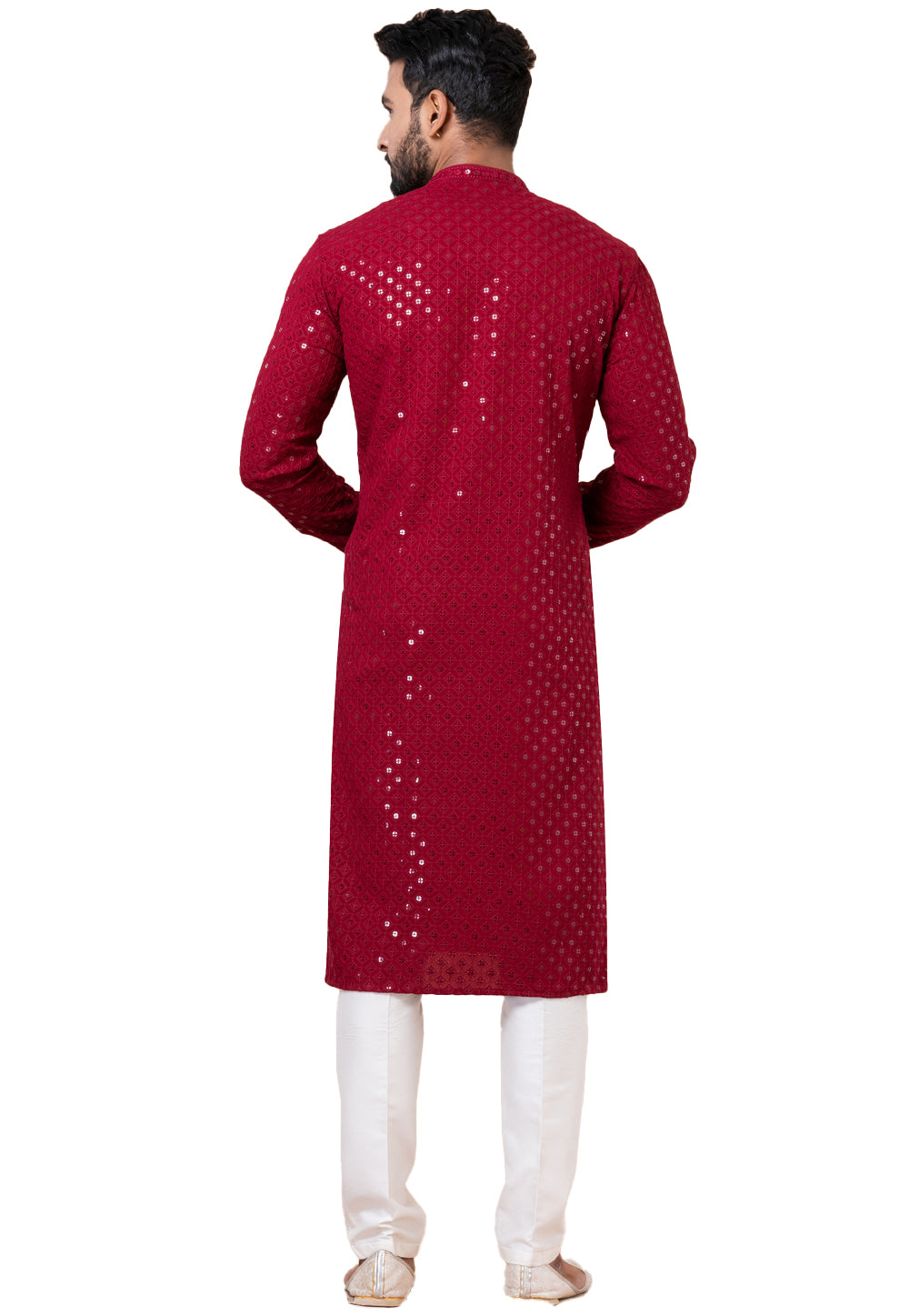 Designer Elegant Red Sequin Embroidered Kurta Set – SCKP4801