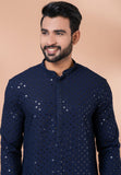 Designer Royal Navy Sequin Embroidered Kurta Set – SCKP4802