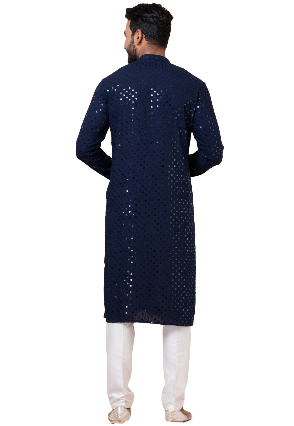 Designer Royal Navy Sequin Embroidered Kurta Set – SCKP4802