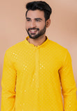 Designer Bright Yellow Sequin Embroidered Kurta Set – SCKP4803